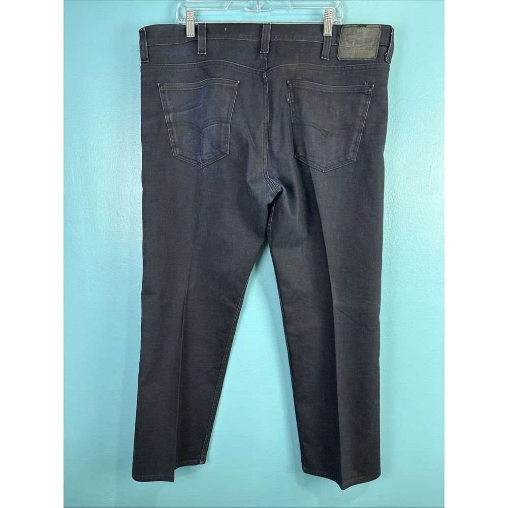 Levi's 569 Jeans Men's 38 x 32 Relaxed Leg Dark Wash Denim Black Patch Whiskers